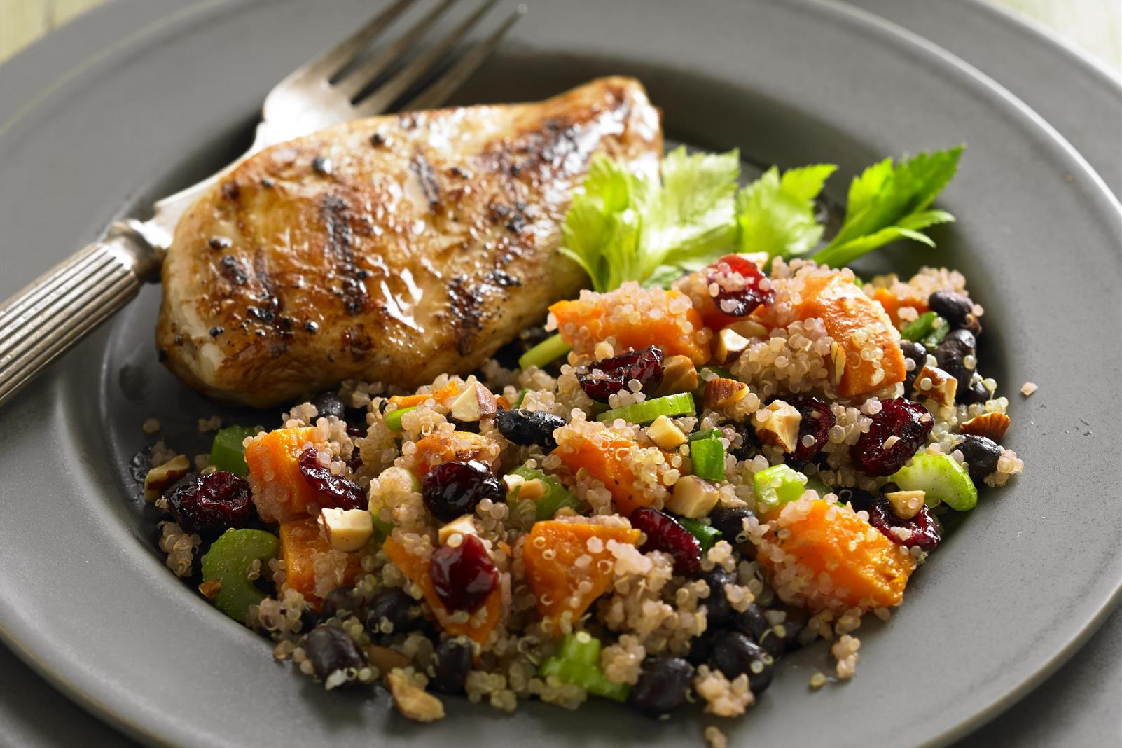 Quinoa-Black Bean Salad with Ruby Cranberry Dressing